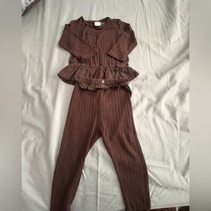 Zara kids knit chocolate knit set
